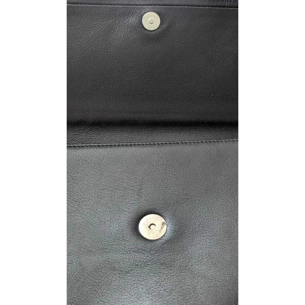Vintage Sigrid Olsen Italy Black Leather Messenger Bag Crossbody Unisex